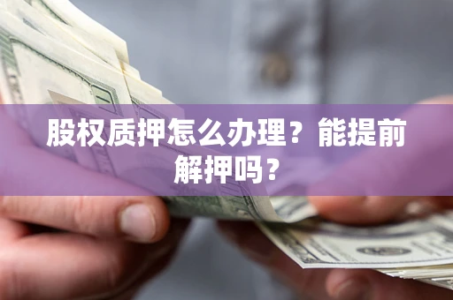 武汉股权质押怎么办理？能提前解押吗？